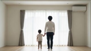 手をつなぐ親子