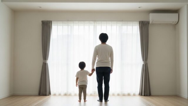 手をつなぐ親子